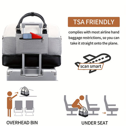 Simple Large-capcity Travel Bag Sets, Lightweight Luggage Zipper Handbag, Portable Overnight Bag With Detachable Strap Unisex Bag For Daily Use