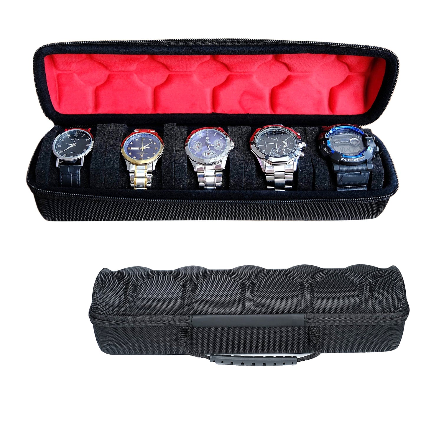 5 Slots Watch Travel Case, Watch Roll Case Storage And Organizer For Men And Women, With Watch Pillow, Watch Box Holder Display Cabinet