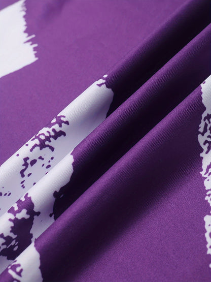 Plus Size Round Neck Colorblock Curved Hem Casual Tank Top