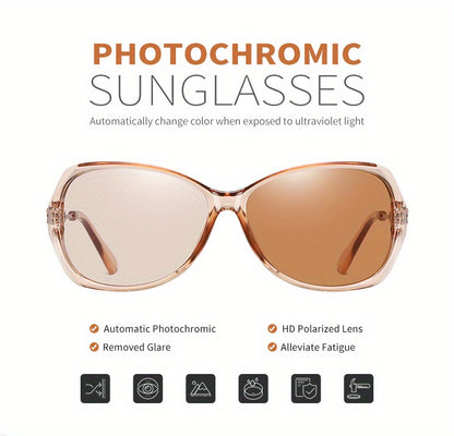 Fashion Design HD Photochromic Sunglasses For Women Polarized Glasses Driving Travel Oversized Ultralight Luxury Ladies Eyewear best gifts for Mother's Day