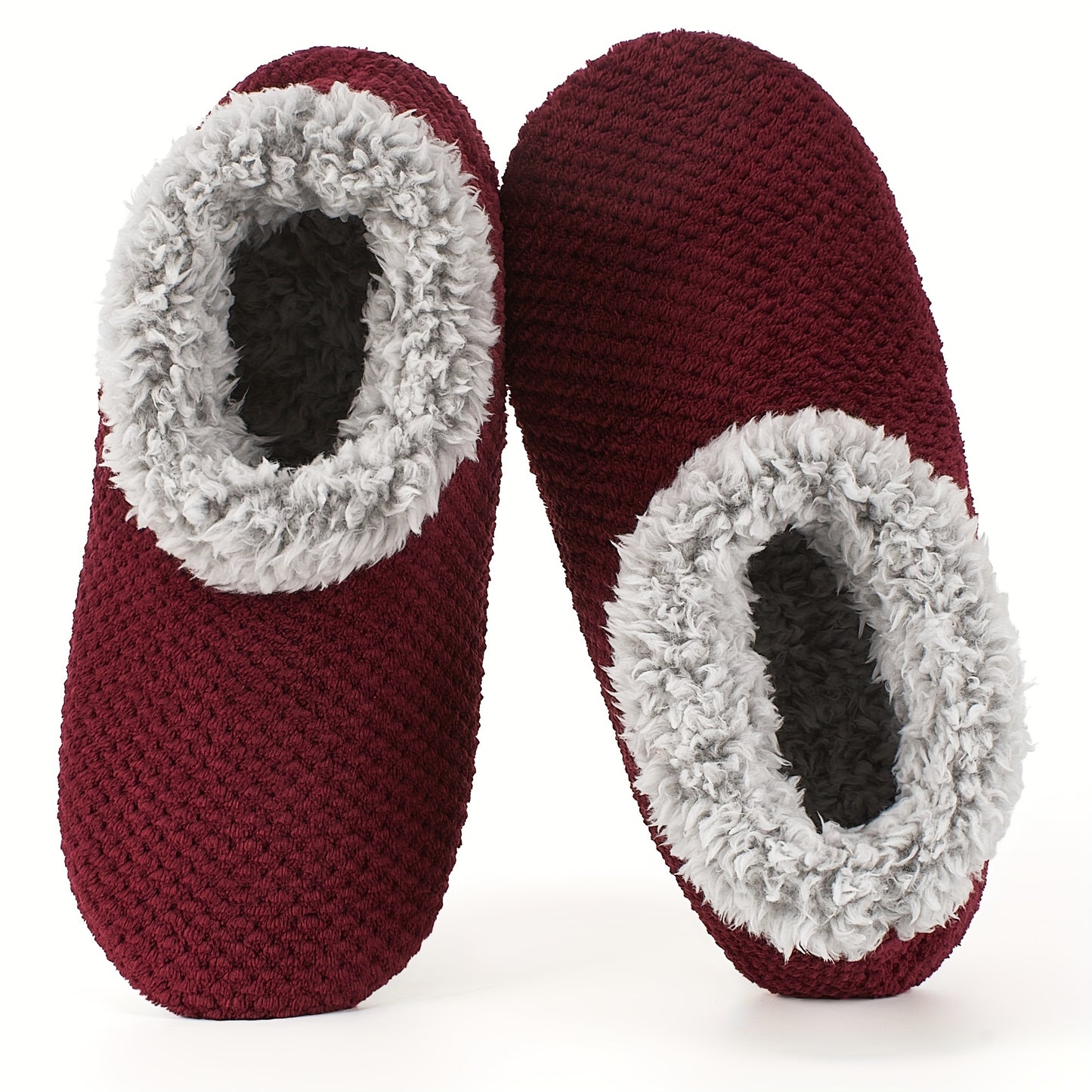 Stay Cozy in Style: Easy Slip-On Plush Lined Slippers with Non-Slip Sole for Ultimate Home Comfort & Warmth