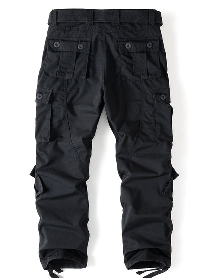 Relaxed Fit Multi-Pocket Cargo Pants for Men - Wear-Resistant, Tactical, Loose-Fitting, Comfortable, Durable, Versatile, and Practical - Ideal for Outdoor Activities, Hiking, Camping, and Travel
