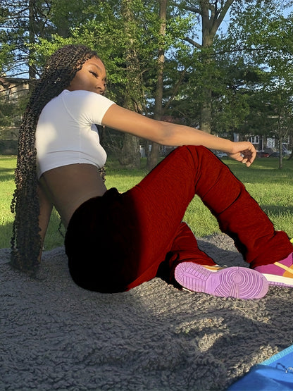 Slant Pockets Drawstring Pants, Casual Loose Pants For Fall & Winter, Women's Clothing