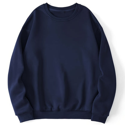 Fashion Casual Sports Round Neck Sweatshirt, Solid Color Active Pullover Tops, Women's Tops