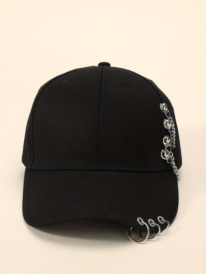 1pc 1pc Unisex Trendy Sunshade Adjustable Baseball Cap With Rivets For Outdoor Sport