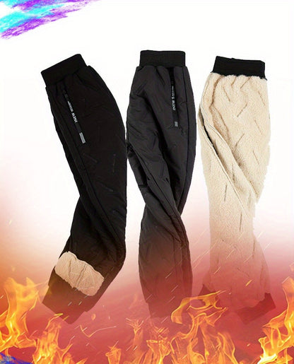 Thick Waterproof Boys Down Pants for Winter, Outdoor Kids Clothes with Side Pocket