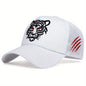Tiger Embroidery Unisex Baseball Cap Solid Color Mesh Breathable Trucker Hat Adjustable Sports Sun Hats For Women & Men