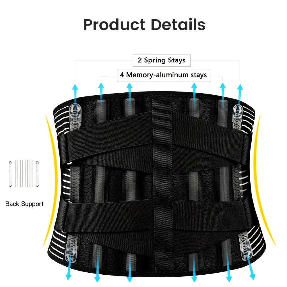 Anti-Skid Design Back Brace, Back Support Belt For Women & Men, Breathable Lower Back Brace With Lumbar Pad