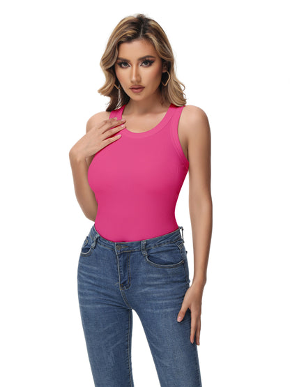 Women Sleeveless Sports Tank Top, Workout Casual Rib Basic Slim Fit Sports Tank Top, Women's Activewear for Koningsdag/King's Day