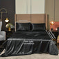 4-Piece Luxurious Satin Bedding Set - Silky Smooth, Breathable Comfort for All Seasons - Ideal for Home and Hotel - Includes Flat Sheet, Elasticized Fitted Sheet, and 2 Pillowcases