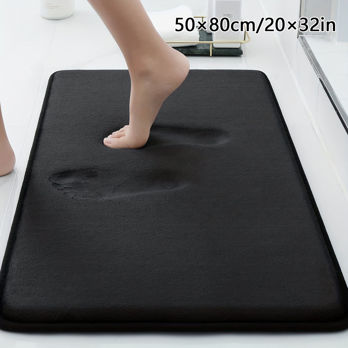 1PC Sponge Flat Bathroom Anti-slip Mat, Bathroom Water Absorption Anti-skid Mat, Bathroom Doormat, Bedroom Carpet, Floor Mat, kitchen Area Rugs, Laundry, bedrooom, shower, indoor mat