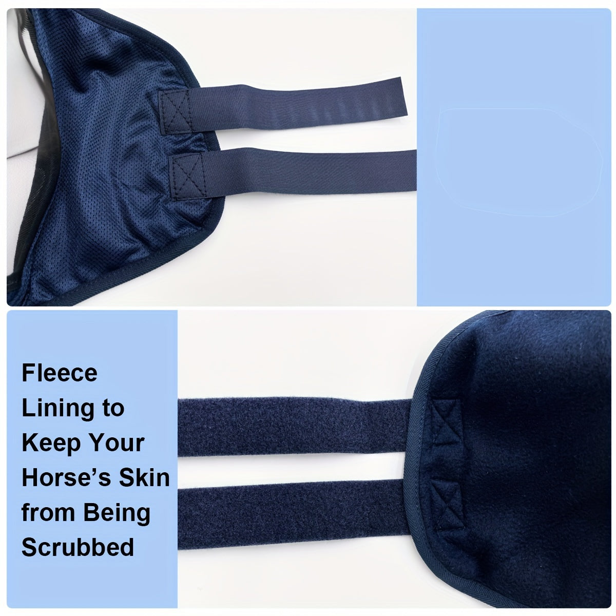 Horse Mesh Fly Mask, Breathable Horse Face Cover with Adjustable Strap for Outdoor Riding