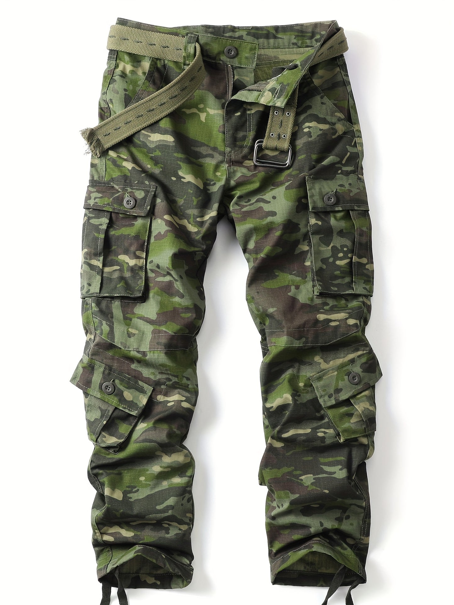 Men's Tactical Camo Cargo Pants - Loose Fit, Multi Flap Pocket, Durable, Breathable, Water-Resistant, Outdoor & Streetwear Fashion - Hip Hop Style, Work Pants for Casual Occasions