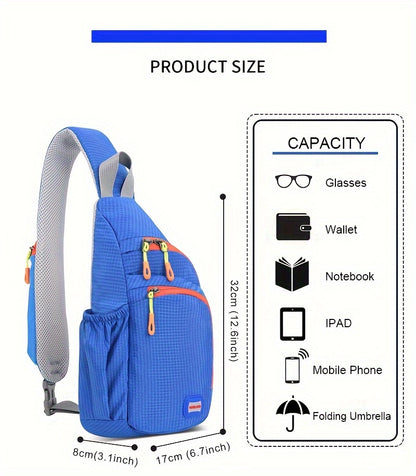 Rugged Waterproof Nylon Waist Pack - Stylish Sling Bag with Secure Zipper Compartment & Handy Side Pocket for Outdoor Adventures