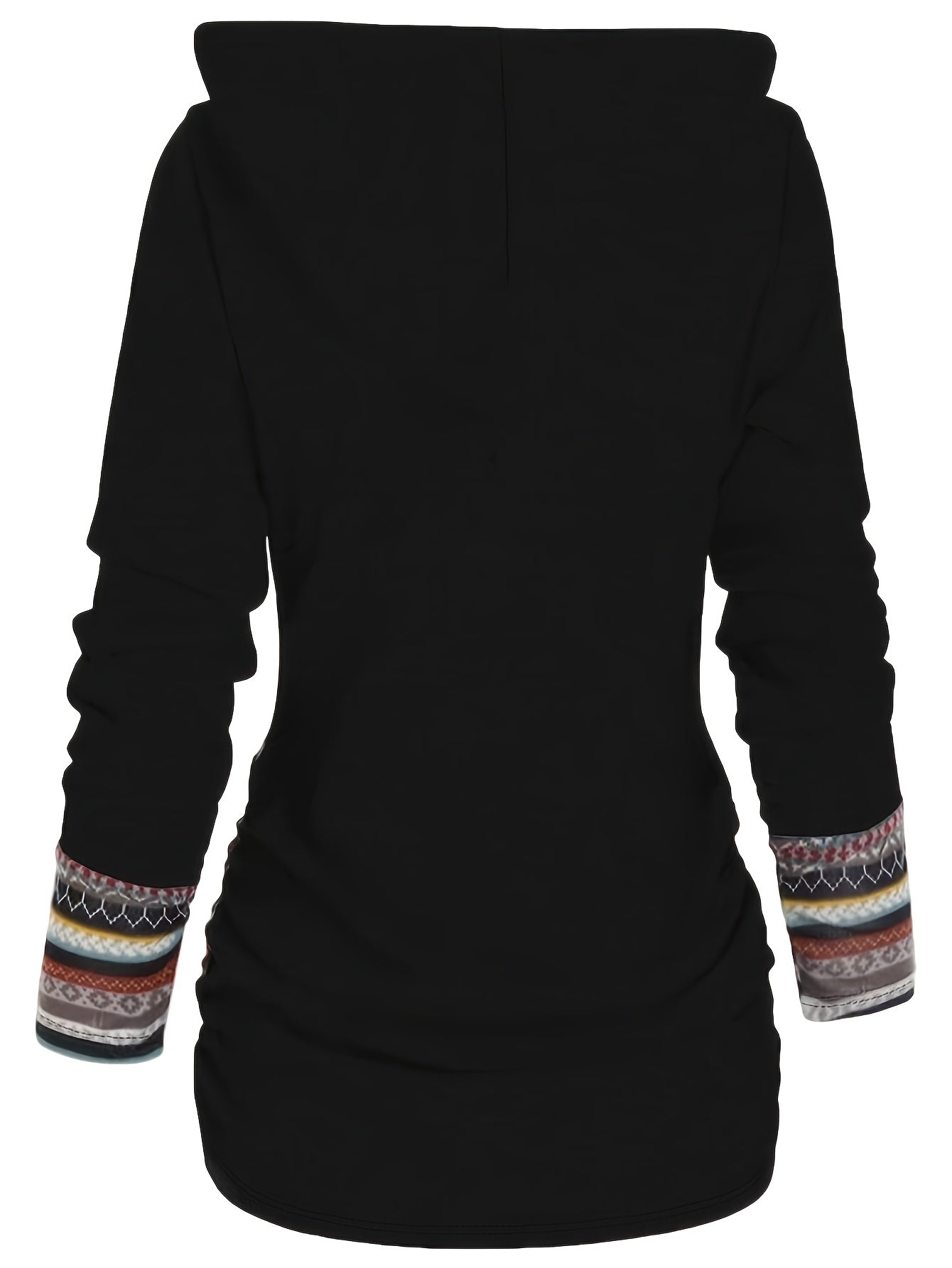 Trendy Womens Stripe Hoodie with Button Accent - Casual Long Sleeve Splicing Design - Comfortable & Stylish Fashion Clothing