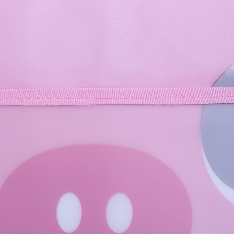 Waterproof Youngsters Feeding Bib with Pockets - Cute Cartoon Designs, Dirt-Resistant EVA Material for Boys & Girls