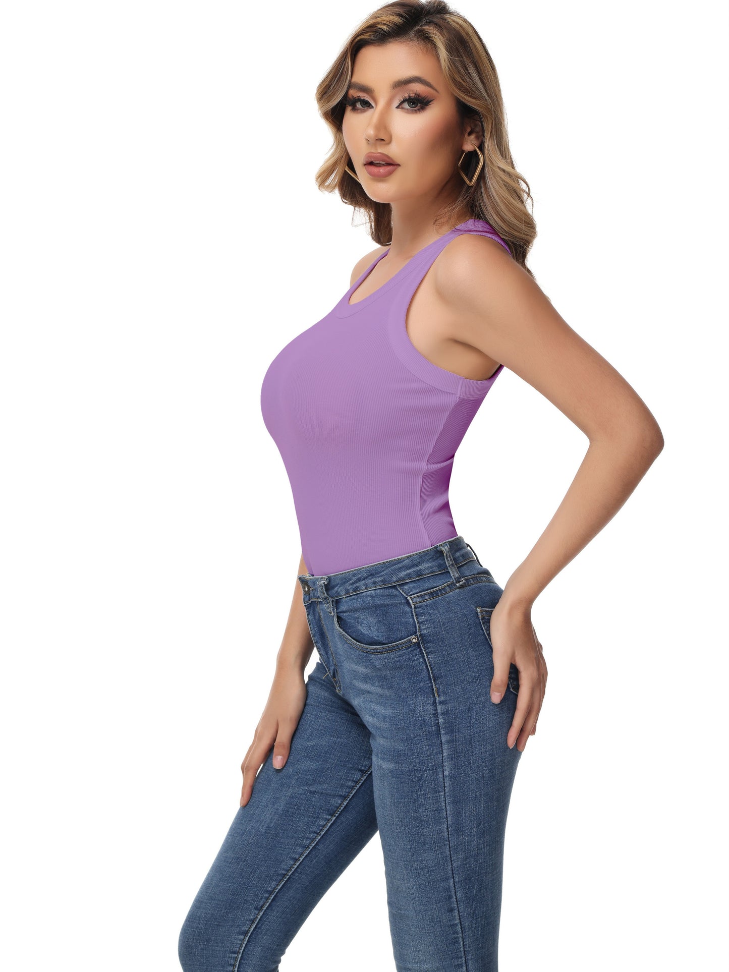 Women Sleeveless Sports Tank Top, Workout Casual Rib Basic Slim Fit Sports Tank Top, Women's Activewear for Koningsdag/King's Day