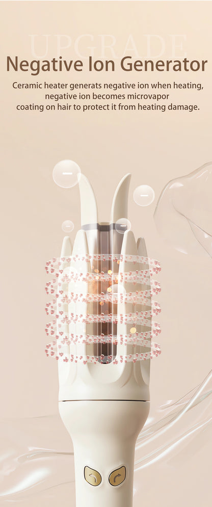 Genai Automatic Hair Curler: 28mm Barrel, 4 Temperature Settings, Negative Ion Generator, Intelligent Timer & Sensor, Auto Shut-Off for Safety
