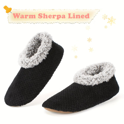 Stay Cozy in Style: Easy Slip-On Plush Lined Slippers with Non-Slip Sole for Ultimate Home Comfort & Warmth