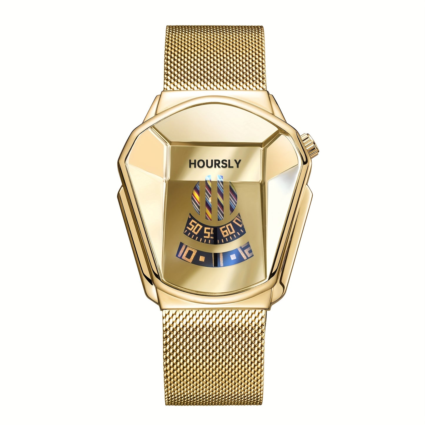 Men's Watch With A Unique Large Dial, Quartz Watch For Men, Racing Steel Strap Set