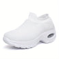 Women's Air Cushion Sole Sock Sneakers, Lightweight Knit Slip On Shoes, Breathable Running Shoes