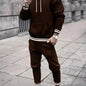 Men's Casual Sportswear Set - Solid Color Hoodie & Joggers, Polyester Blend, Pockets Included - Perfect for Fall/Winter, Jogging Pants