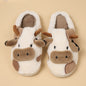 Cozy Cartoon Cow Slippers - Plush Lined Slip-Ons for Winter Warmth and Comfort