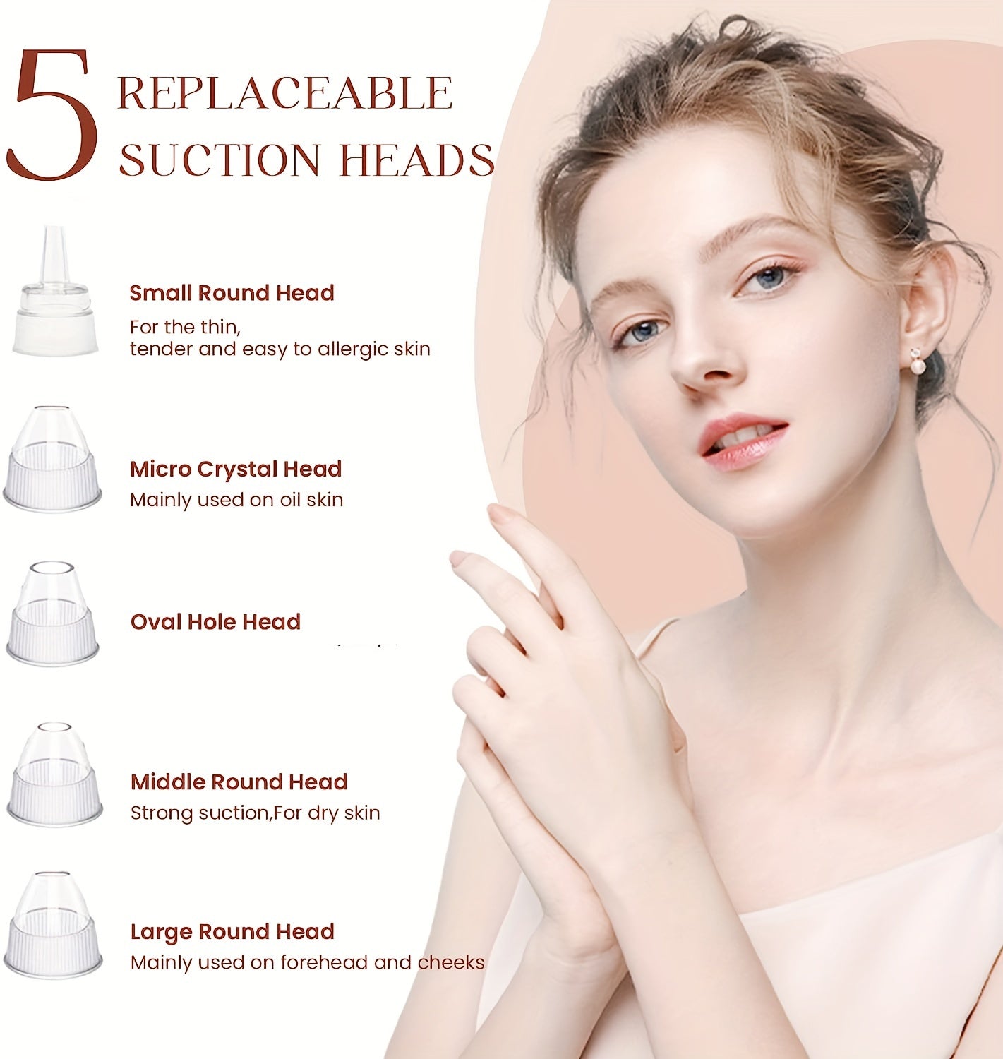 Blackhead Remover Pore Vacuum - 5 Suction - USB Rechargeable Facial Pore Cleaner Kit For Adult Acne Extractor Tool - Multifunctional Cleaning Instrument - Holiday Gift