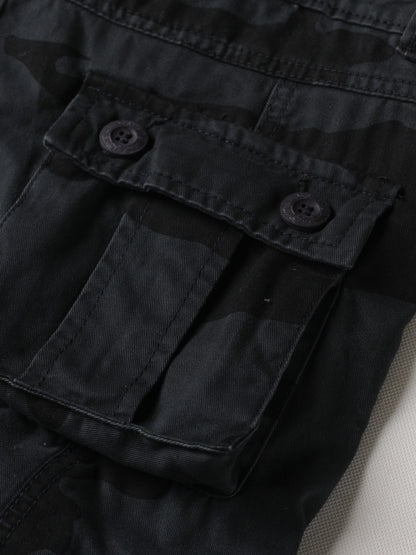 Mens Camo Cargo Pants - Loose Fit, Multi Flap Pockets, Zipper Fly, Cotton Fabric, Machine Washable - Perfect for Outdoor Activities, Weekend Casual, Hiking, Fishing, Angling, Streetwear