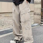 Men's Loose Casual Outdoor Cargo Pants - Multi Flap Pocket Trousers - Trendy Solid Work Pants for Streetwear Hip Hop Style