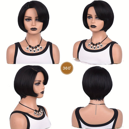 Chic Short Curly Pixie Wig - Synthetic Bob Style for Effortless Glamour - 6 Inch, Ideal for Daily Wear and Instant Makeover