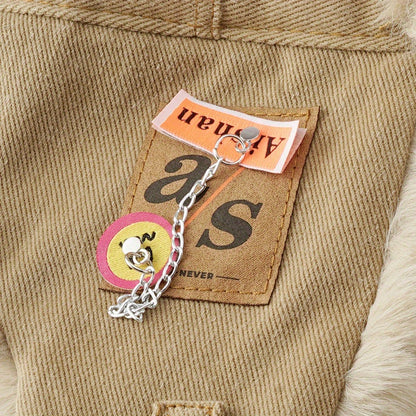 [Thickened Plush Earmuffs] 1pc Thickened Plush Earmuffs - Windproof Flying Cap With Chain And Cloth Label For Men Women