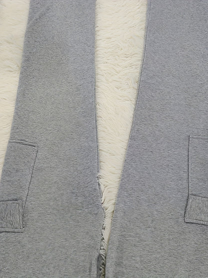 Womens Chic Drawstring Draped Pants - Relaxed Fit, Solid Colors with Pockets - Comfortable Everyday Style