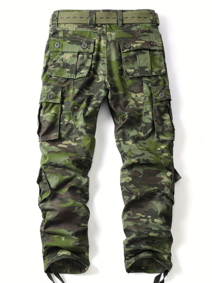 Men's Tactical Camo Cargo Pants - Loose Fit, Multi Flap Pocket, Durable, Breathable, Water-Resistant, Outdoor & Streetwear Fashion - Hip Hop Style, Work Pants for Casual Occasions