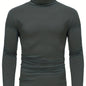 Long-Sleeved Multicolor Turtleneck Shirt for Men - Soft Medium Stretch Polyester Fabric, Regular Fit, High Neck Collar, Machine Washable, Perfect for Spring and Fall Seasons