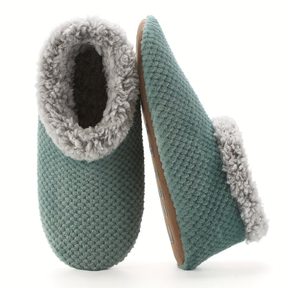 Stay Cozy in Style: Easy Slip-On Plush Lined Slippers with Non-Slip Sole for Ultimate Home Comfort & Warmth