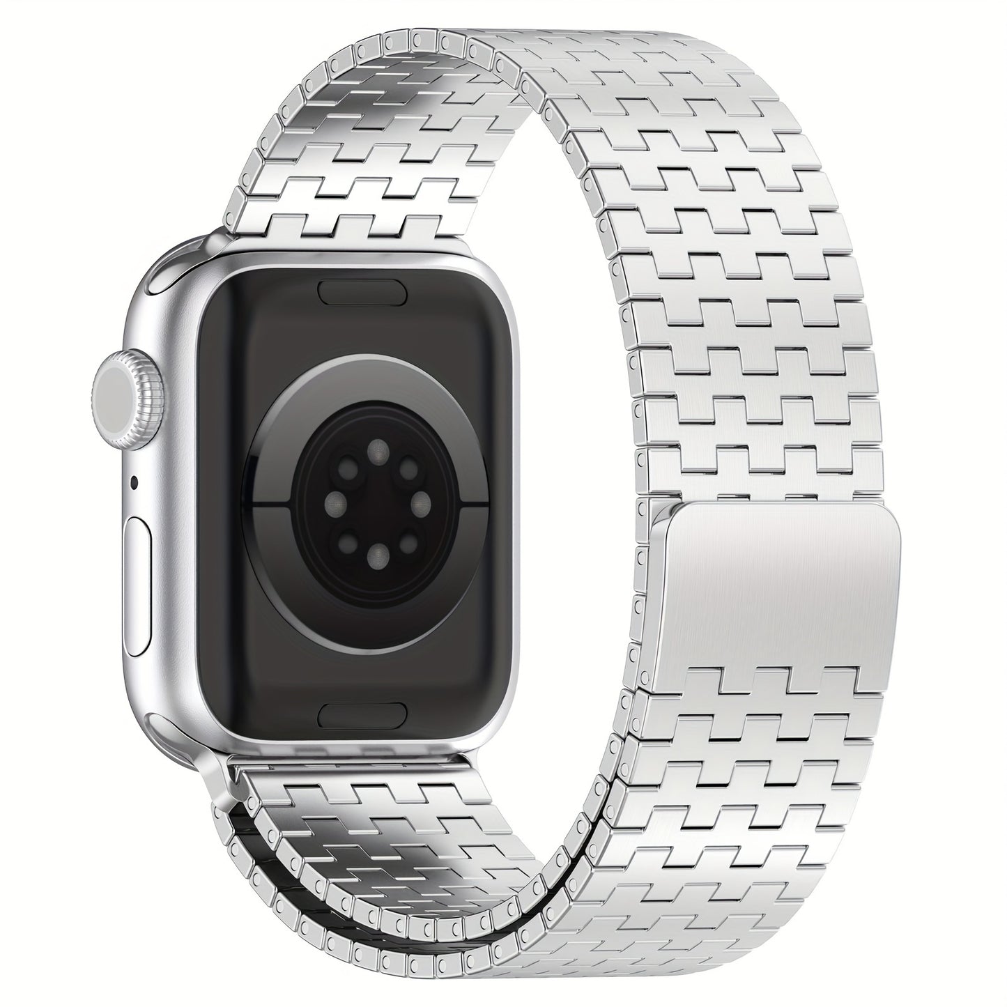 38mm-49mm Adjustable Stainless Steel Magnetic Band - Water-Resistant, Comfortable, Sports-Themed Metal Strap for iWatch Series 1/2/3/4/5/6/7/8 - Compatible with Multiple Models, Durable, and Stylish
