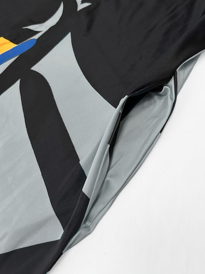 Flowing Maxi Sundress - Vibrant Abstract Art Print - Breezy Spaghetti Straps - Versatile Summer Attire for Women