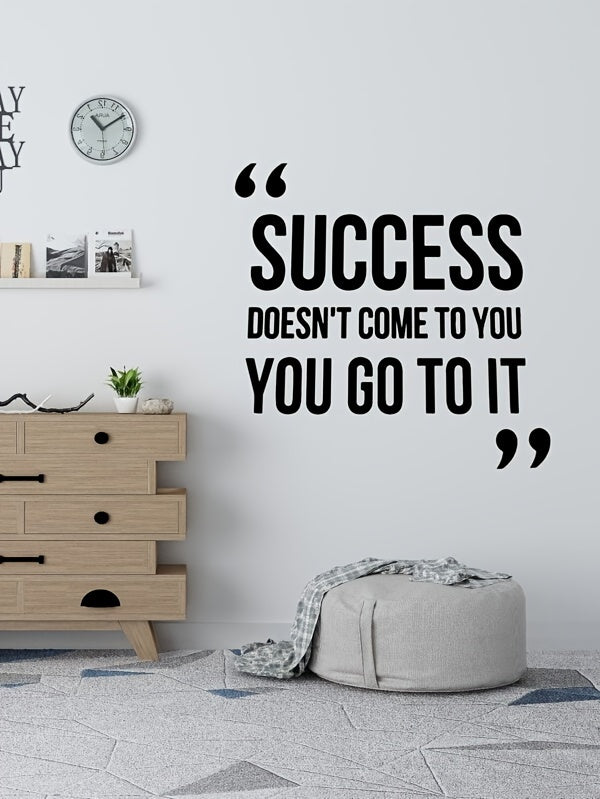 1pc Plastic Removable Sticker - Modern Art English Wall Sticker Success - Waterproof, For Bedroom Living Room Decor - Home Decor Room Decor - Gift for Housewarming