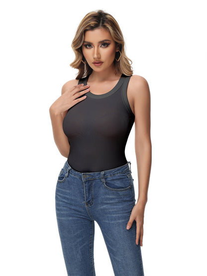 Women Sleeveless Sports Tank Top, Workout Casual Rib Basic Slim Fit Sports Tank Top, Women's Activewear for Koningsdag/King's Day