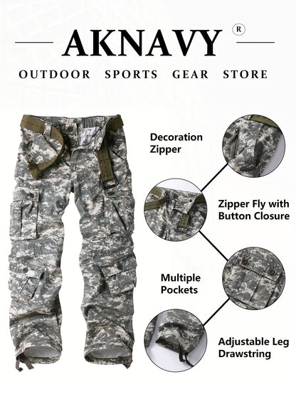 Cotton Men's Multi Pocket Camouflage Pattern Cargo Pants, Tactical Pants