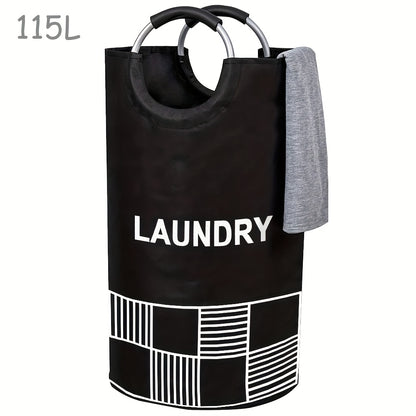 1pc Premium Waterproof Laundry Basket with Comfortable Padded Handles - Collapsible & Stable Clothes Hamper for Effortless Storage and Perfect Standing - Ideal for Space-Saving Solutions