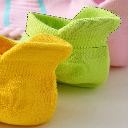 5pairs Men's Professional Sports Socks, Summer Thin Mesh Breathable Sweat-absorbing Anti-odor Ear Lifting Heel Guard Short Socks