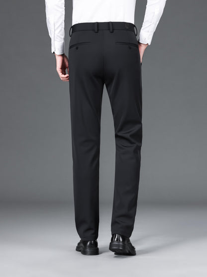 Men's Warm Thick Stretch Dress Pants for Fall/Winter Business Formal Wear