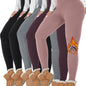 5 Pack Womens Thermal Fleece Lined High Waisted Leggings Workout Winter Warm Thick Tights Soft Yoga Pants