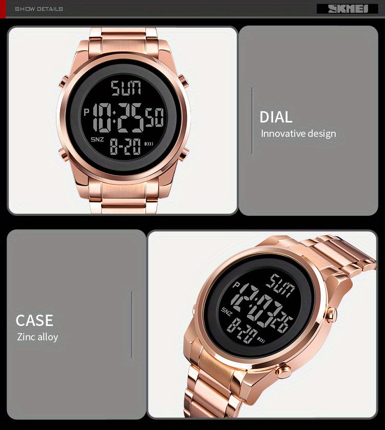 Multifunctional LED Night Light Timing Alarm Watch - Men's Fashion Digital Watch with Date Display, Stopwatch, and Alarm Reminders - Ideal Gift for Men