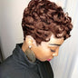 Flattering Short Curly Pixie Wig with Versatile Bangs - Lustrous Synthetic Hair, Easy for Beginners, Heat Resistant and Durable