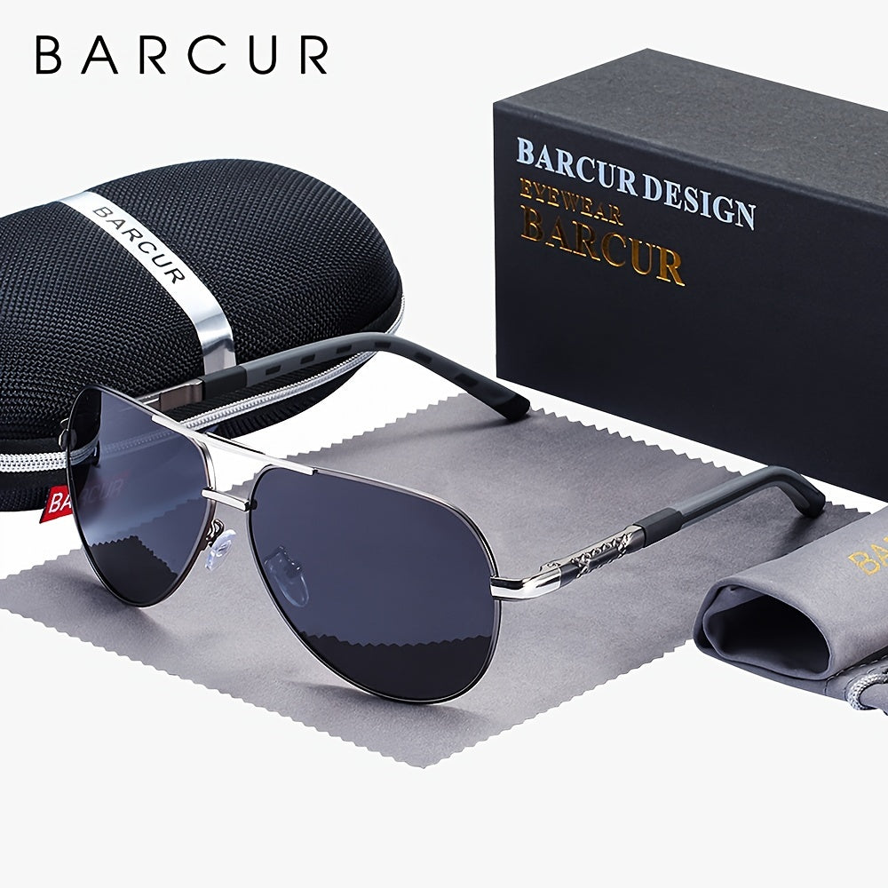 BARCUR Vintage Men's Glasses Men Polarized Coating Classic Sun Glasses Women Shade Male Driving Accessories Eyewear With Original Package