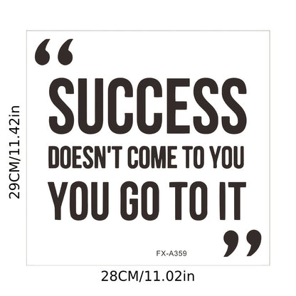 1pc Plastic Removable Sticker - Modern Art English Wall Sticker Success - Waterproof, For Bedroom Living Room Decor - Home Decor Room Decor - Gift for Housewarming