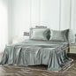 4-Piece Luxurious Satin Bedding Set - Silky Smooth, Breathable Comfort for All Seasons - Ideal for Home and Hotel - Includes Flat Sheet, Elasticized Fitted Sheet, and 2 Pillowcases